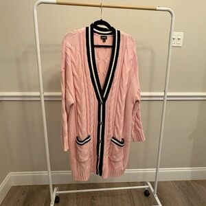 Torrid Size 2 (18/20) Pink Cardigan with Black Accents